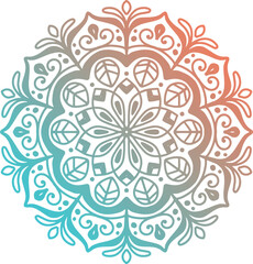 All colorful Hand drawn mandala