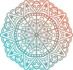 All colorful Hand drawn mandala