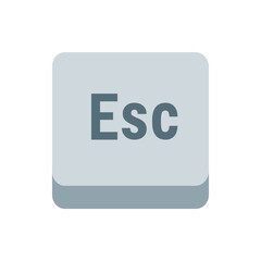 Illustration of a gray escape key with rounded edges and the letters esc printed on the button surface
