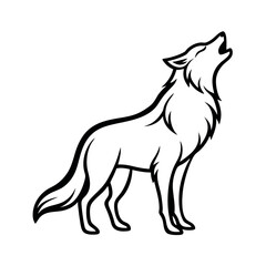 Wolf Howl Night Scene Tattoo Design