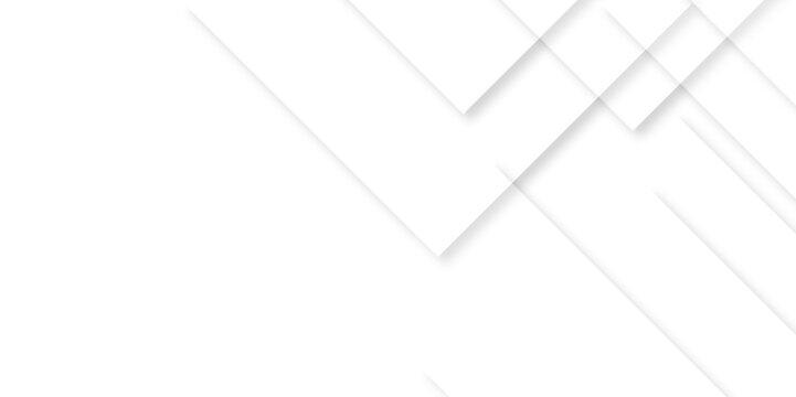 Abstract white background design with layers of textured white transparent material in triangle and squares shapes. White color technology concept geometric line vector white light grey background.	
