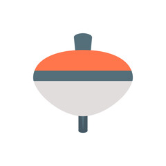 Illustration of a fishing bobber with orange top gray middle and white bottom on a white background view © Farhan