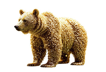 Fototapeta premium Golden Bear, Isolated Transparent Background