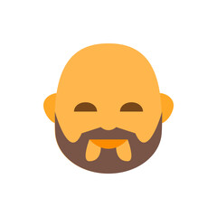 Illustration of a bald man with a beard and a simple facial expression on a white background design face