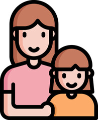 mother illustration on a white background    