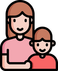 mother illustration on a white background    