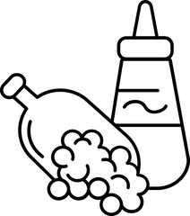 mustard illustration on a white background     