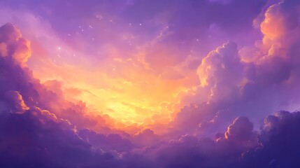 Fototapeta premium Magical Sunset Sky Cloudscape. (1)