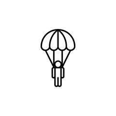 skydiving, parachute icon vector sign