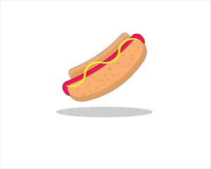 Hot dog sandwich on white background