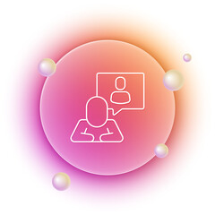 White Head hunting icon isolated on white background. Business target or Employment sign. Human resource and recruitment for business. Orange and pink gradient circle background. Vector