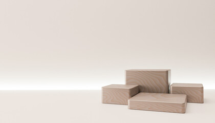 Minimalist Wooden Product Display Podium for Modern Showcase Mockup