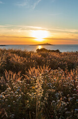 Sunset behind Isola delle Femmine, Terrasini, Sicily, Italy