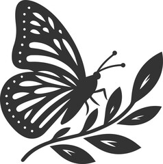 Silhouette of a monarch butterfly vector