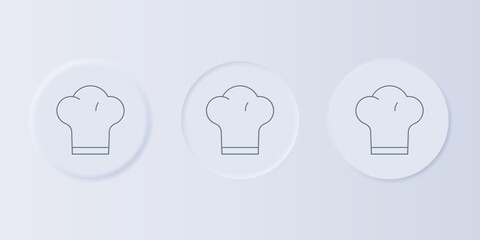 Grey Chef hat icon isolated on grey background. Cooking symbol. Cooks hat. Set icons in square buttons. Vector