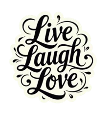 Fototapeten Live Laugh Love, Isolated Transparent Background, Calligraphy Design Element © thienhuong