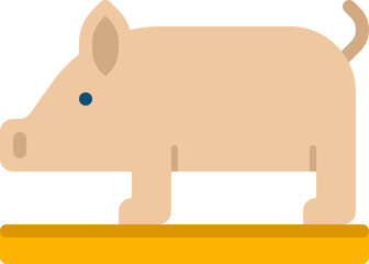 pig illustration on a white background     