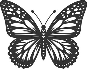 Silhouette of a monarch butterfly vector