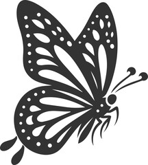 Silhouette of a monarch butterfly vector