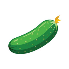 Cucumber vegetable icon in flat style. Gherkin plant vector illustration on isolated background. Healthy food sign business concept.