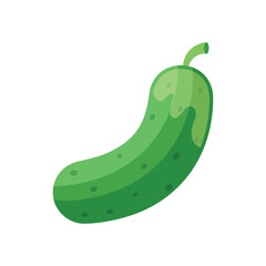 Cucumber vegetable icon in flat style. Gherkin plant vector illustration on isolated background. Healthy food sign business concept.