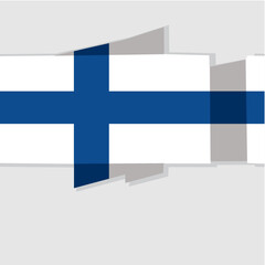 Naklejka premium Stylized flag of Finland – background, banner, template – vector illustration