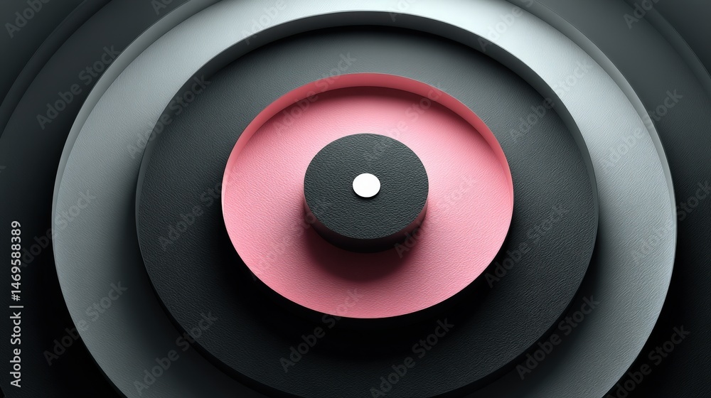 Aufkleber Vibrant pink and black object set against a minimalist background creating an eye-catching visual composition