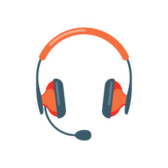 Headset icon in flat style. Earphone vector illustration on isolated background. Headphone sign business concept.