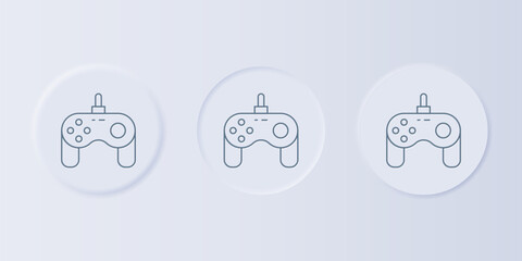 Grey Gamepad icon isolated on grey background. Game controller. Set icons in square buttons. Vector © Vadim