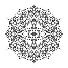  Complex Mandala Drawing | Ornamental Geometric Art | Stress Relief Coloring Page for Adults