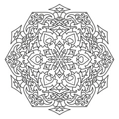 Hand-Drawn Mandala Illustration | Ethnic Circular Design | Vector Template for Coloring Books