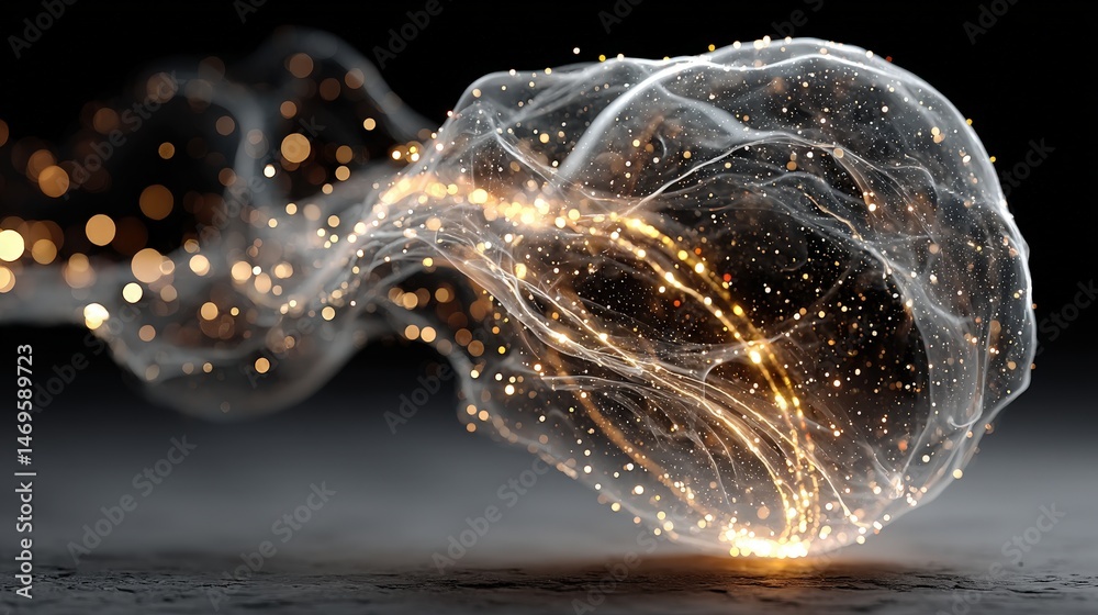 Aufkleber abstract ball of light symbolizing energy and innovation in a futuristic environment with a glowing 