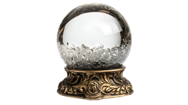 Crystal Ball Isolated on Transparent Background - Mystical Fortune Telling Sphere for Magic Concepts