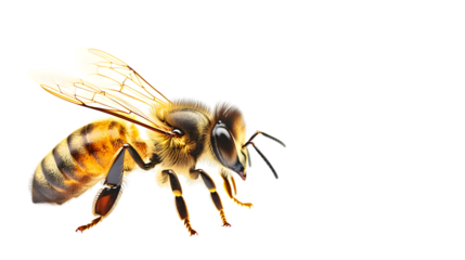 Vibrant Side View of Small Striped Bees - Illustration for Designers