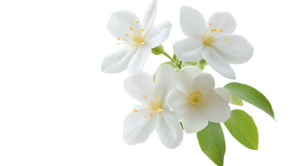 Fototapeta premium Elegant Jasmine White Flower on a Clean White Background