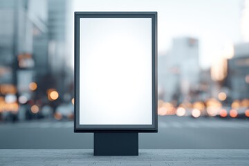 large blank billboard stands beside busy city sidewalk ready for customization