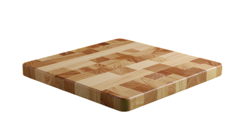 Wooden Cutting Board, Isolated Transparent Background, Rustic Kitchen Design Element