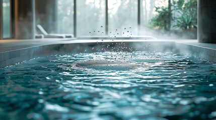 Pool with effervescent bubbles creating a champagne effect