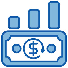 Investment Blue White Icon