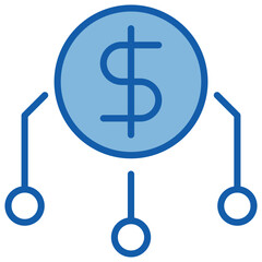 Capital Blue White Icon
