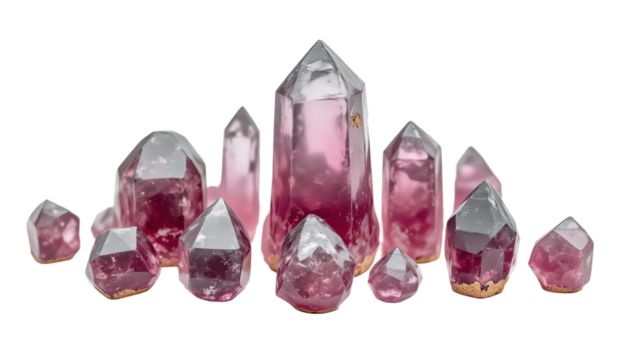 Beautiful pink crystal cluster for decoration.