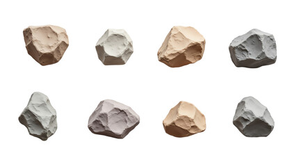 Naklejka premium Collection of unique textured stones.