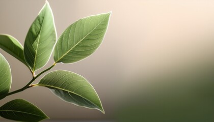 green plant on soft background copy space