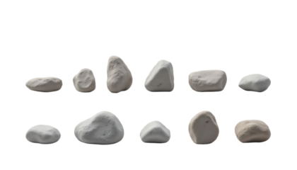 Smooth, natural stones arranged in a row.