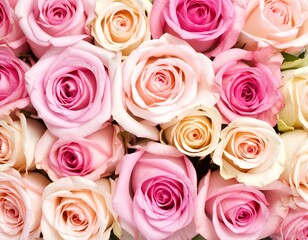 Fototapeta premium 複数のピンクの薔薇のアップ