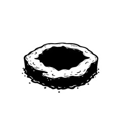 Abstract illustration of an isolated circular element with a textured edge