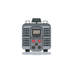Vector illustration of a Variac—variable transformer used to adjust AC voltage. Ideal for electrical labs, power control systems, presentations, demonstrations, and educational materials.