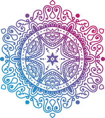 All colorful Hand drawn mandala