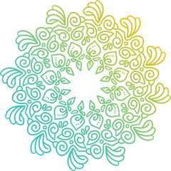 All colorful Hand drawn mandala