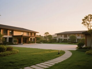 Modern Residential Buildings with Landscaped Garden